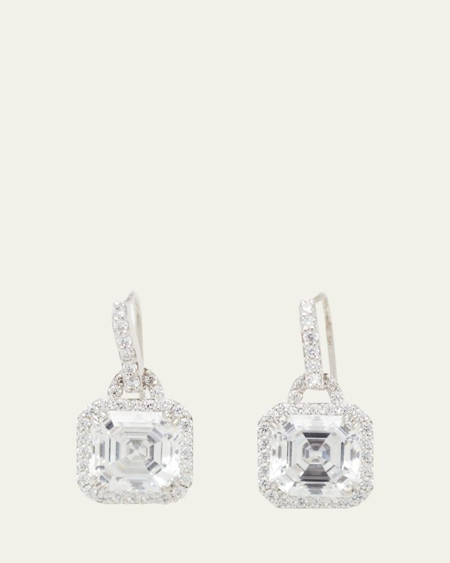 3.5ct Asscher Cut Cubic Zirconia Earrings